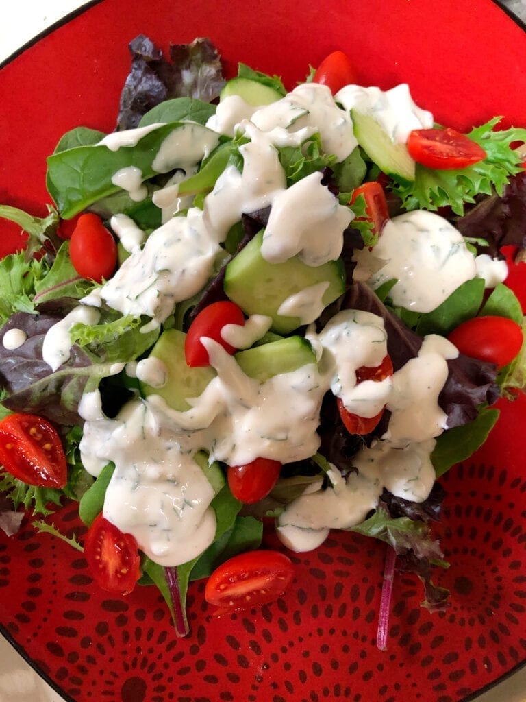 Salad with Restaurant Style Ranch Dressing