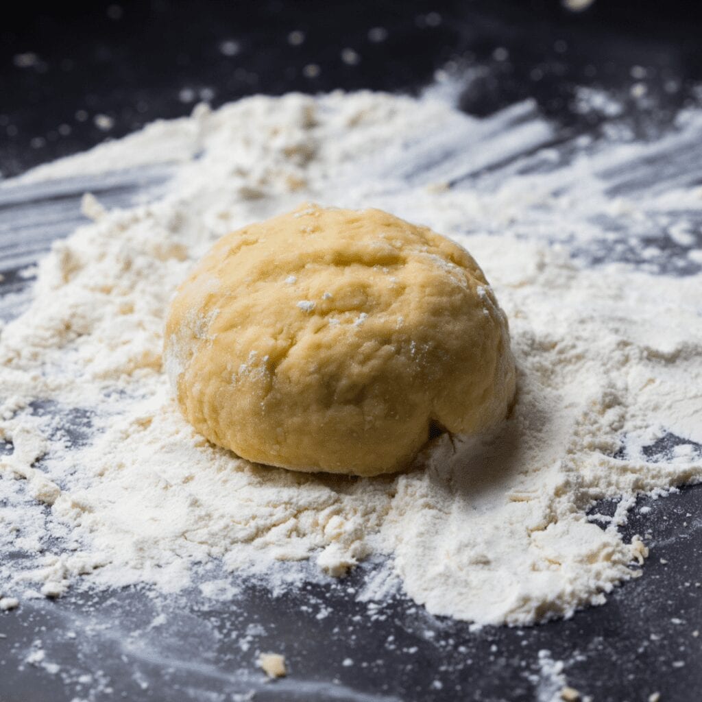 Dough Ball on Flour Dusted Surface