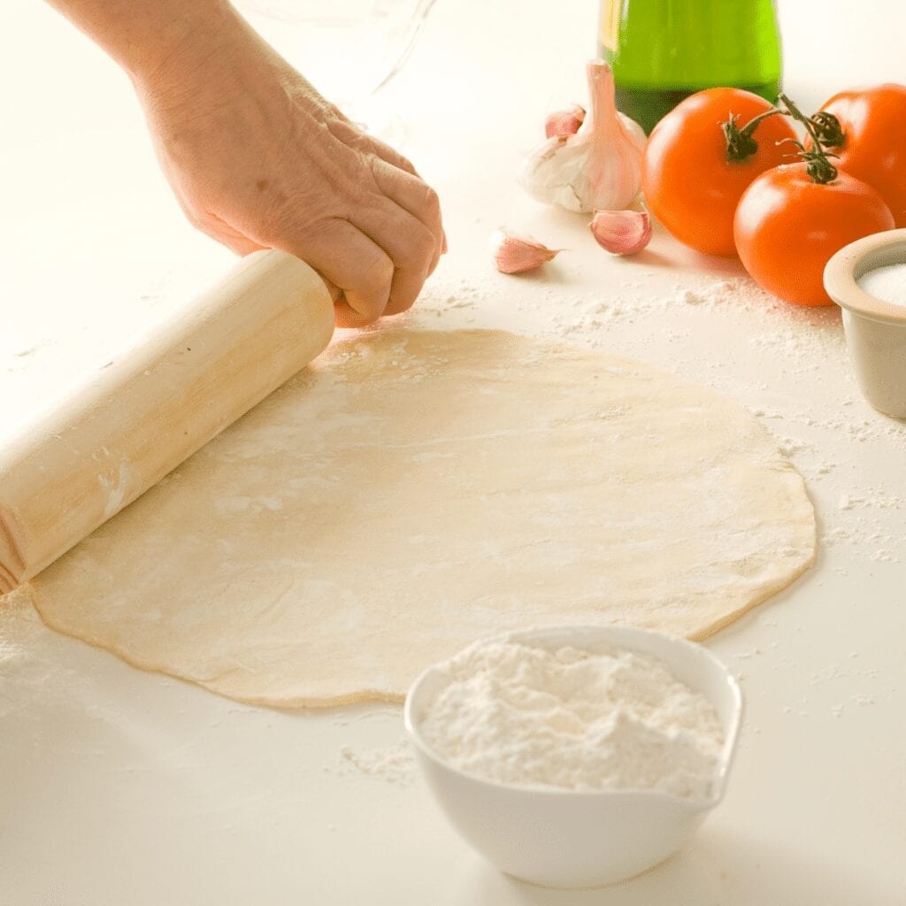Rolling Out Homemade Pizza Dough
