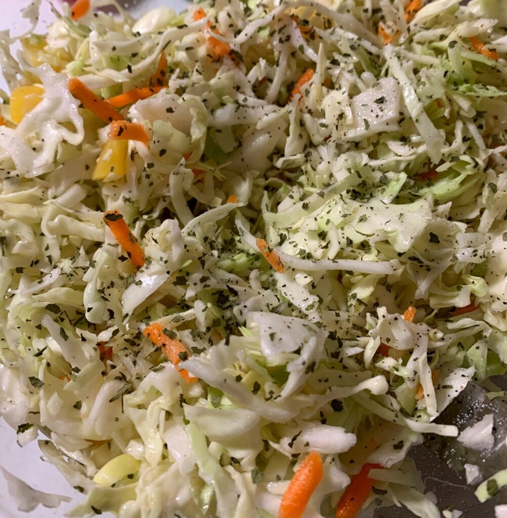 Sweet and Tangy Cilantro Lime Slaw Mixed