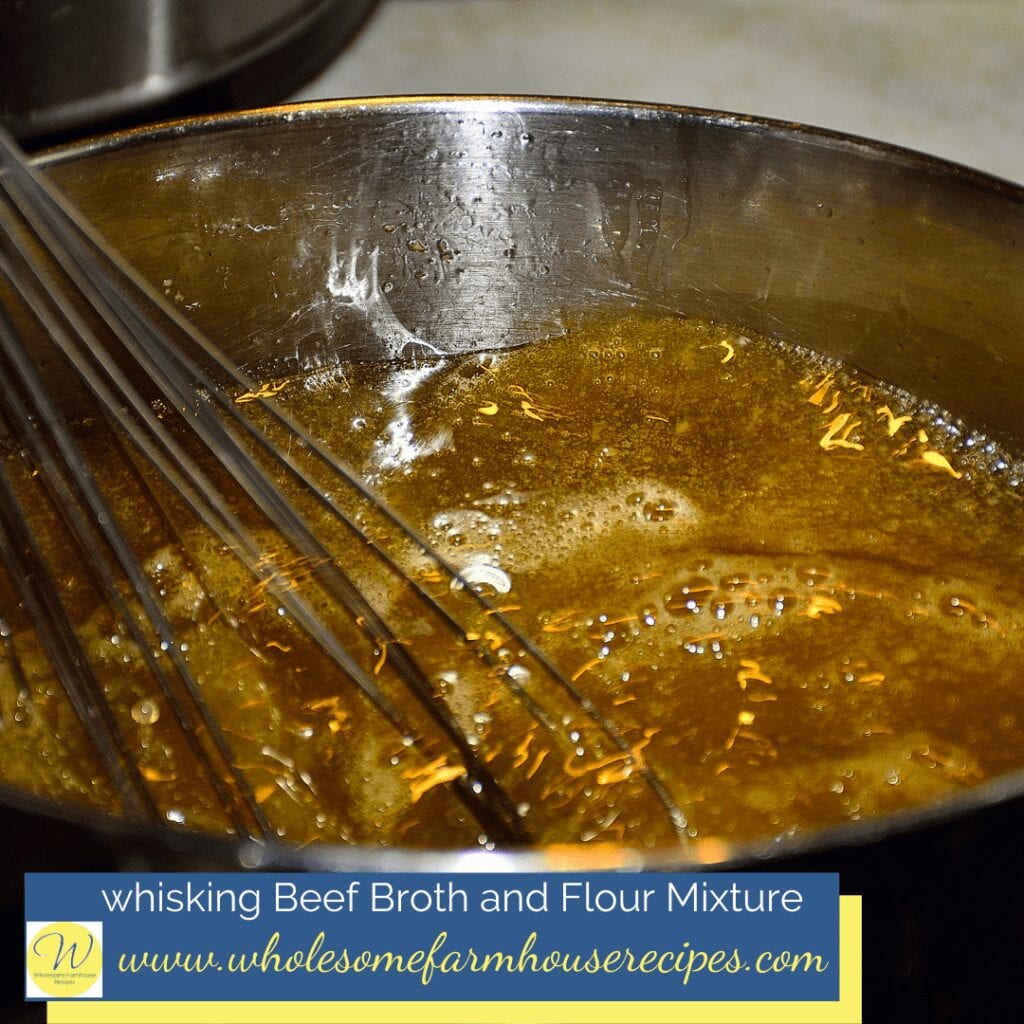 Whisking Beef Broth and Flour Mixture