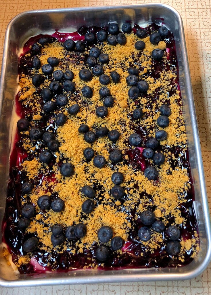 Adding the Fresh Blueberries