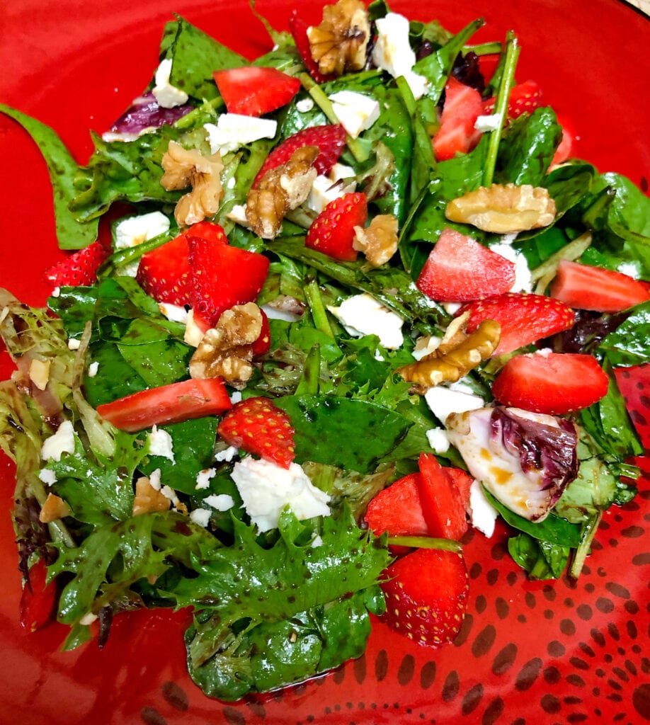 Spring Mix Salad Recipe with Strawberries