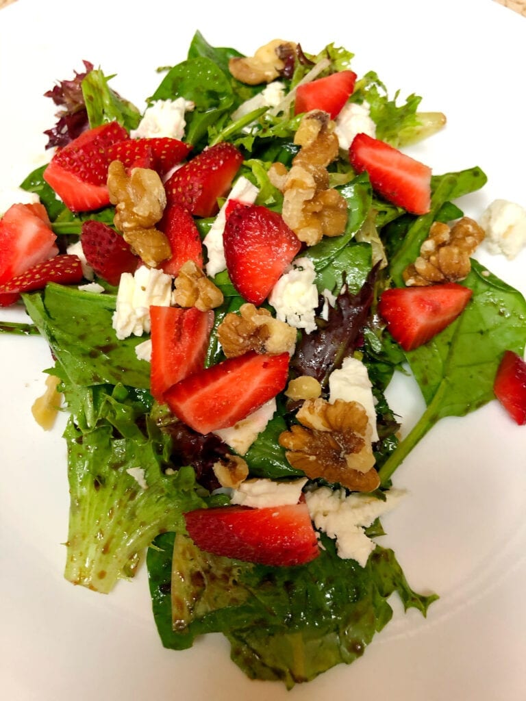 Strawberry Spring Mix Salad with Oriental Dressing