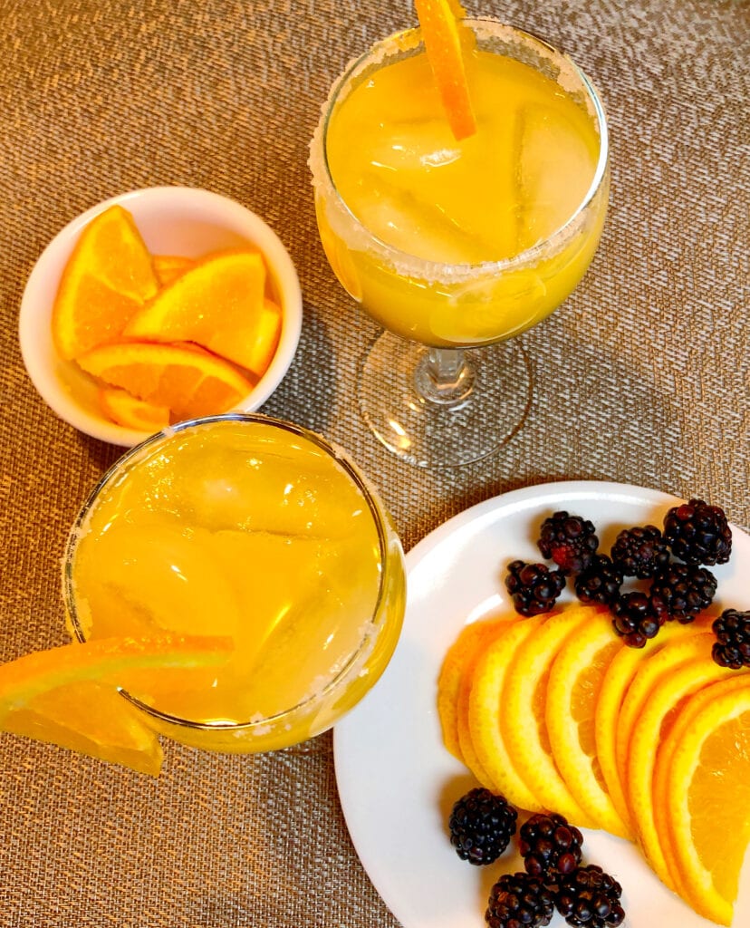 Brunch Orange Juice Mocktail in a Sugared Glass