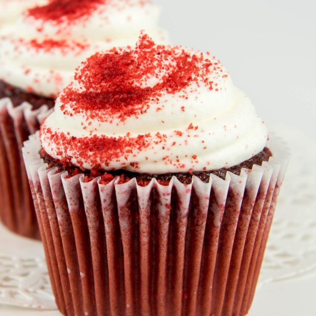 Red Velvet Cupcake Dusted with Red Sugar