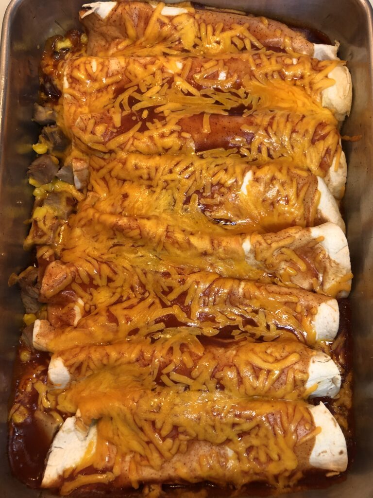 Pork Enchiladas Fresh Out of the Oven