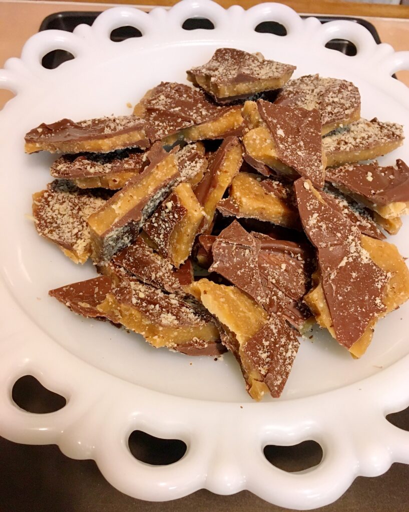 Serving Pieces of the Best Homemade English Toffee Recipe