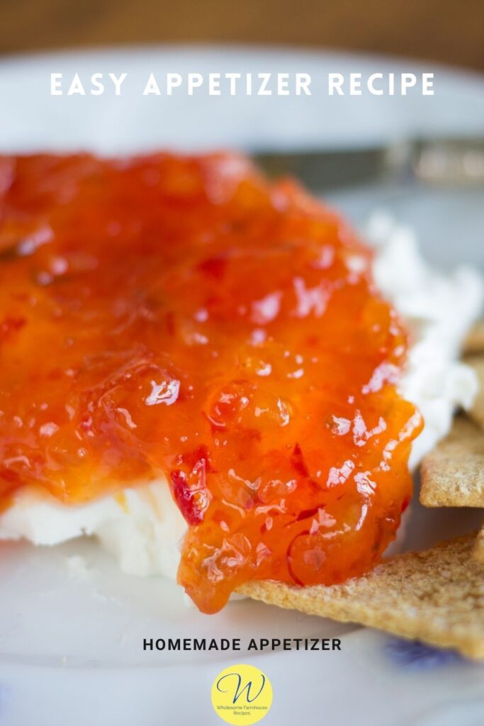 Homemade Appetizer pepper jelly and cream cheese