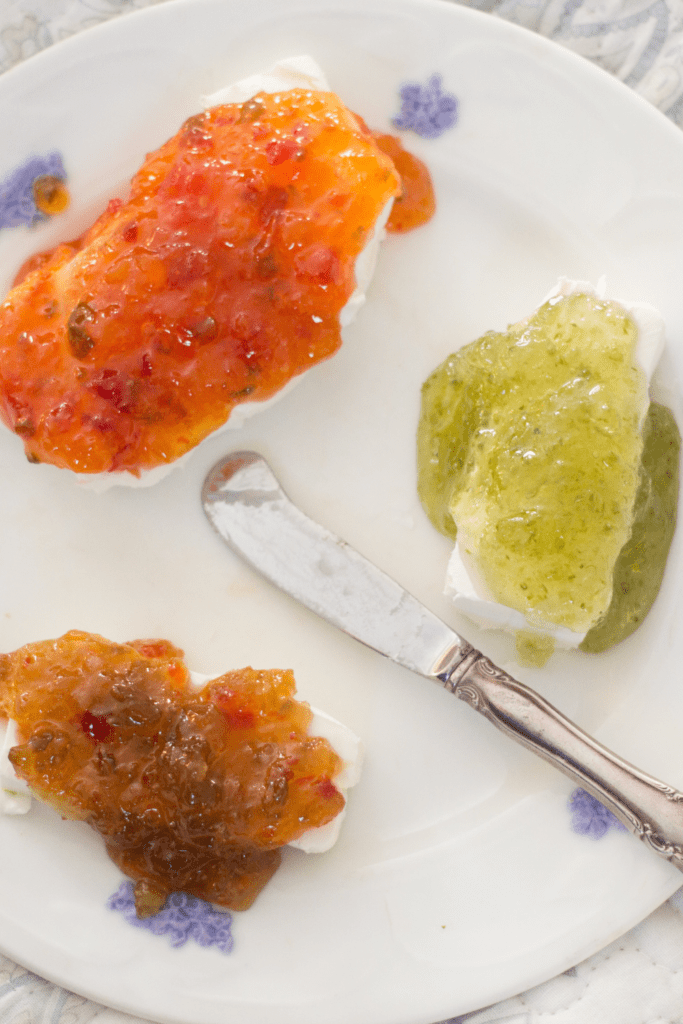 Pepper Jelly with Various Colors of Peppers