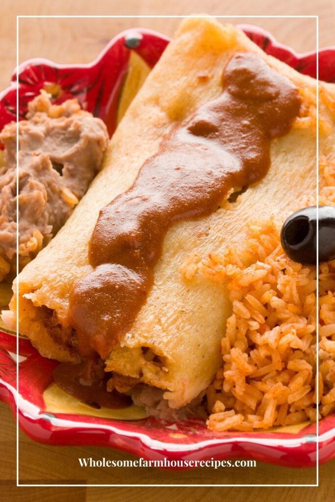 Homemade Tamales with Rice and Beans