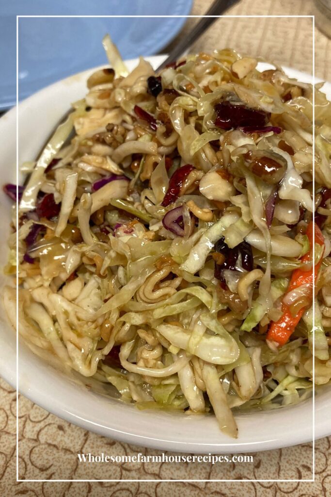 Bowl of Chinese Slaw Served
