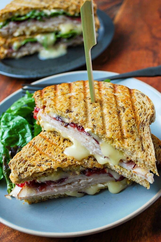 Blackberry and Peach Brie Grilled Cheese Sandwich