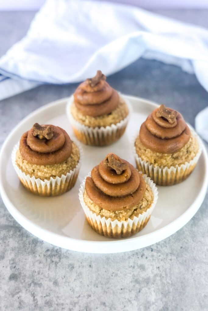 Pupcakes with peanut butter frosting