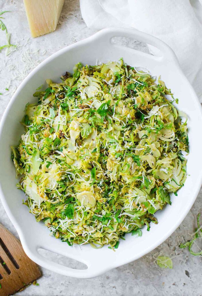 Sautéed-Brussels-Sprouts-With-Garlic-Parmesan-Watch-What-U-Eat