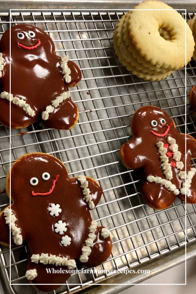 Gingerbread men decorated cookies