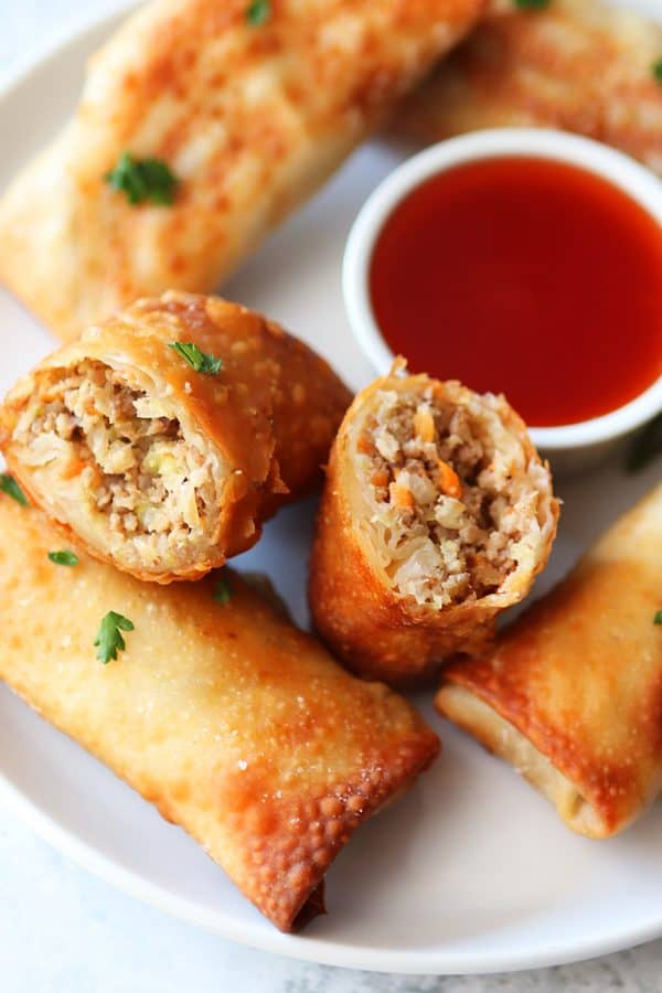 Air Fryer Egg Roll with Homemade Sweet Sour Sauce