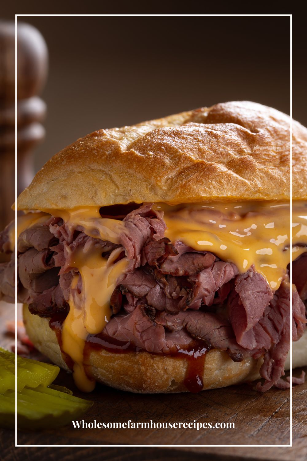 Succulent Roast Beef Piled High with Cheese Sauce