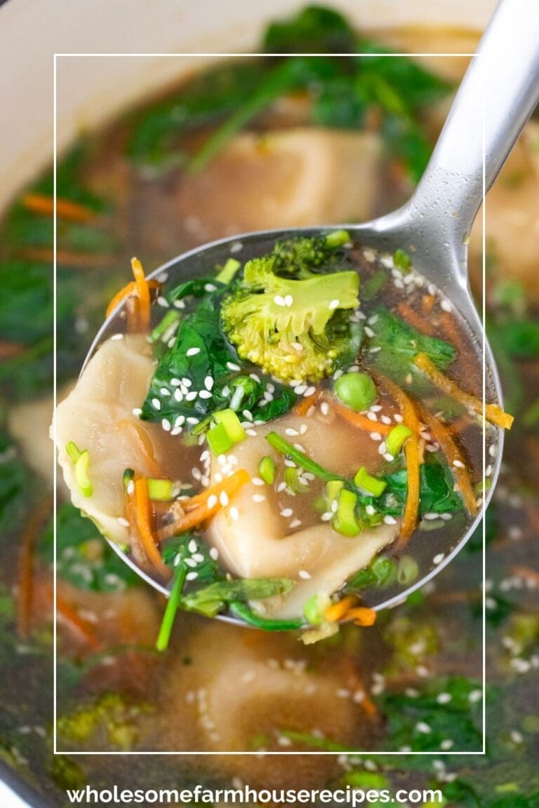 Quick and Easy Homemade Potsticker Soup Recipe - Wholesome Farmhouse ...