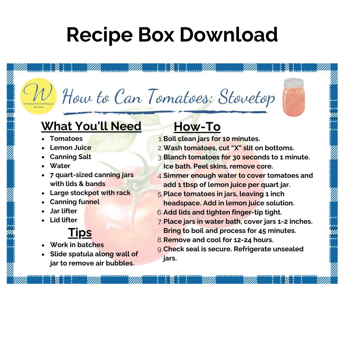 Recipe Box Download - Can Tomatoes