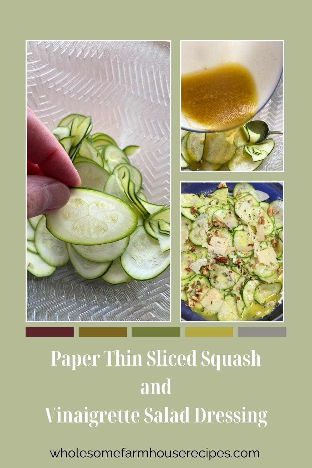 Paper Thin Sliced Squash and Vinaigrette Salad Dressing