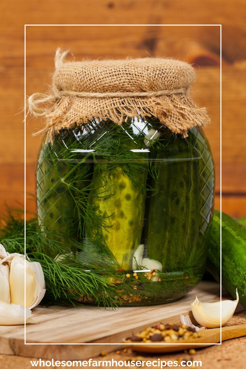 Covering Polish Dill Pickles with Cloth