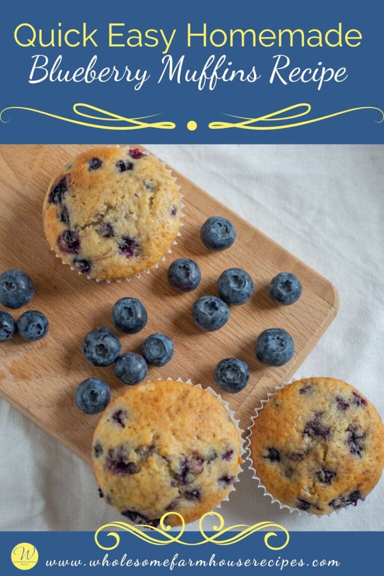 Quick Easy Homemade Blueberry Muffins Recipe Wholesome Farmhouse Recipes