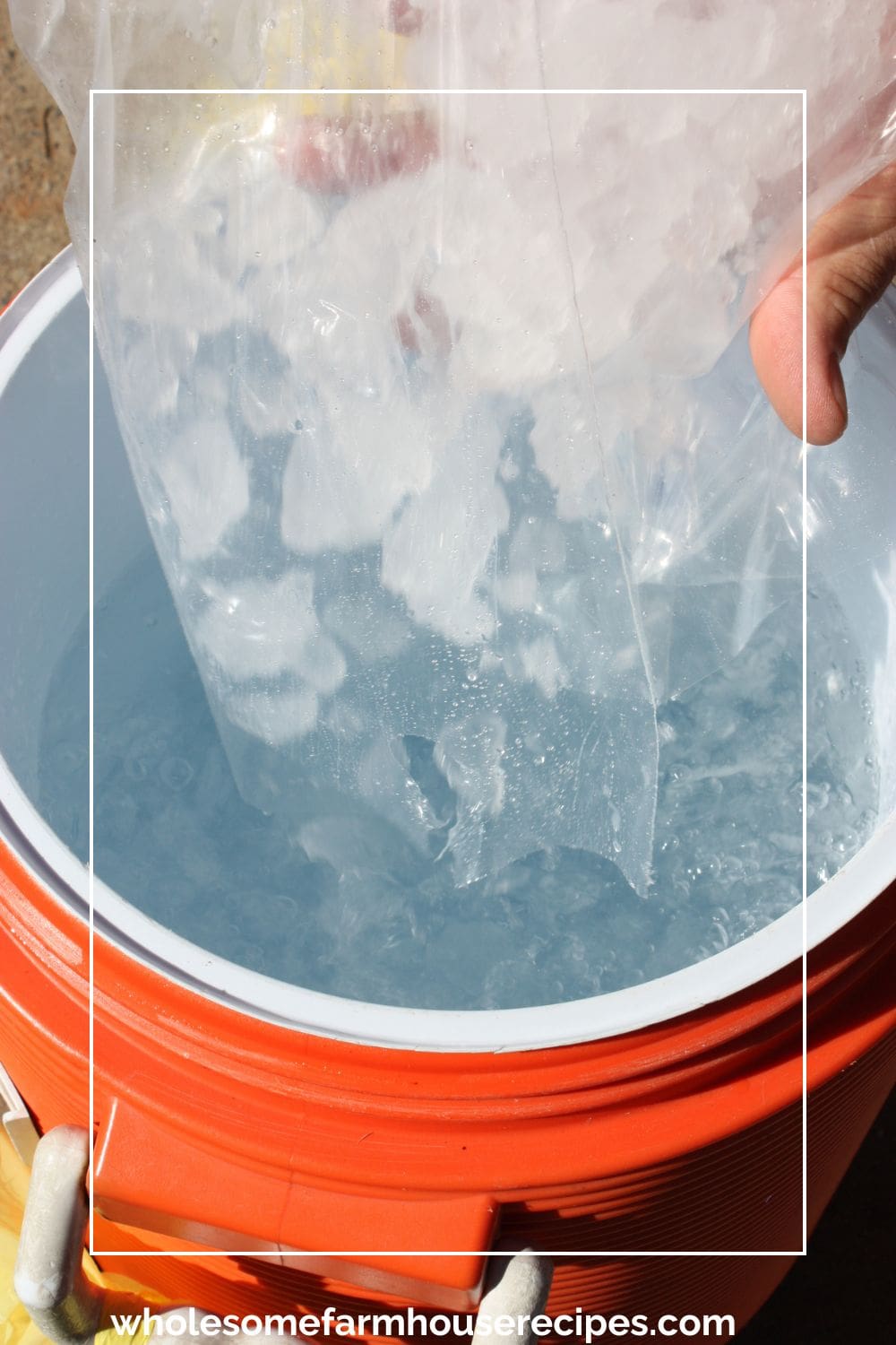 Adding Ice to a Cooler