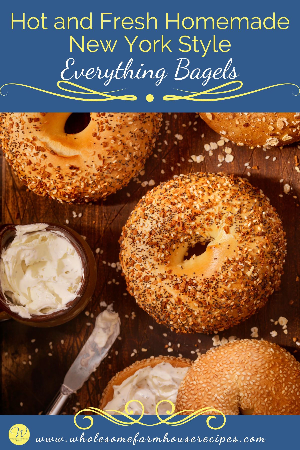 Hot and Fresh Homemade New York Style Everything Bagels