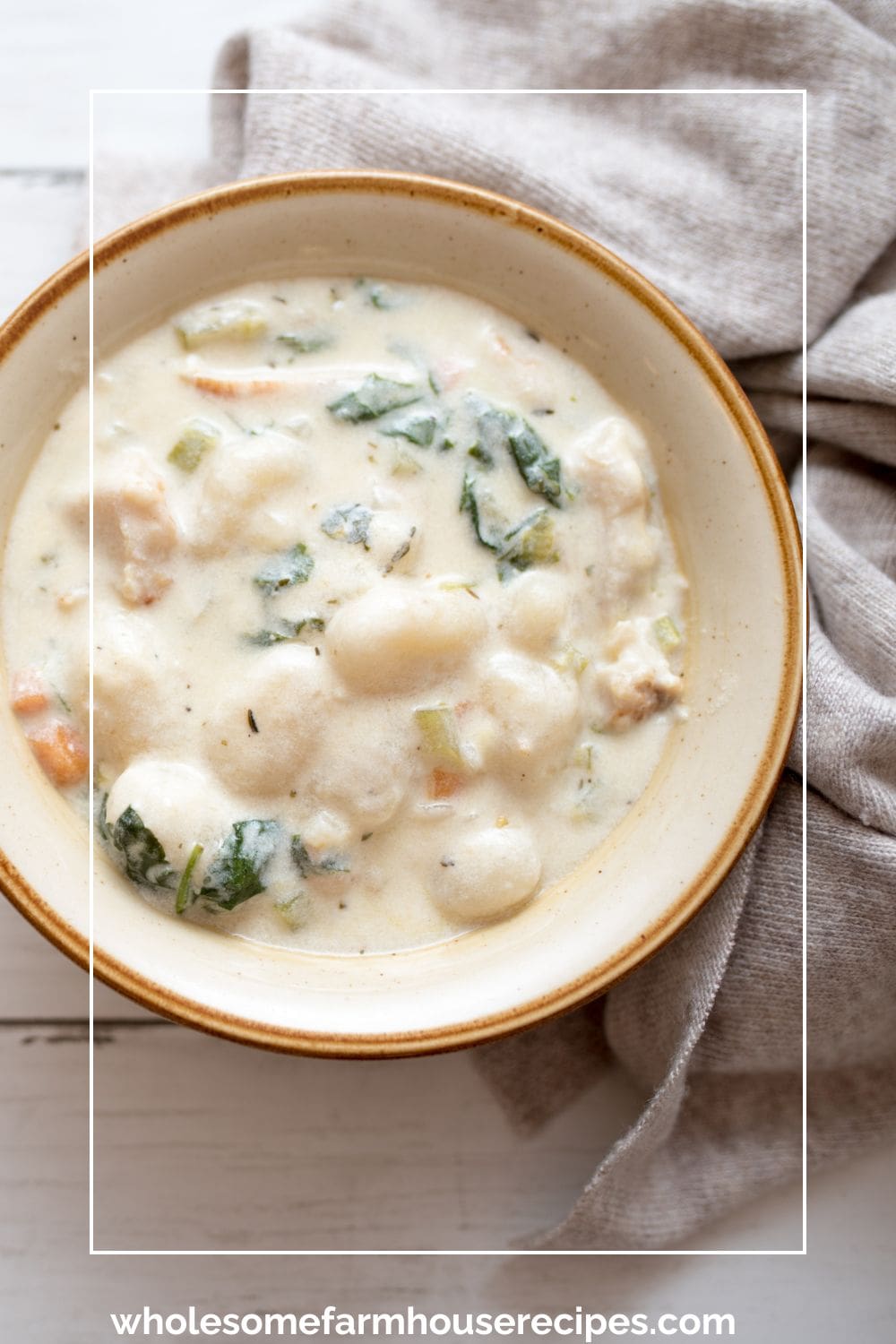 Olive Garden Creamy Chicken Gnocchi Soup Copycat - Wholesome Farmhouse ...