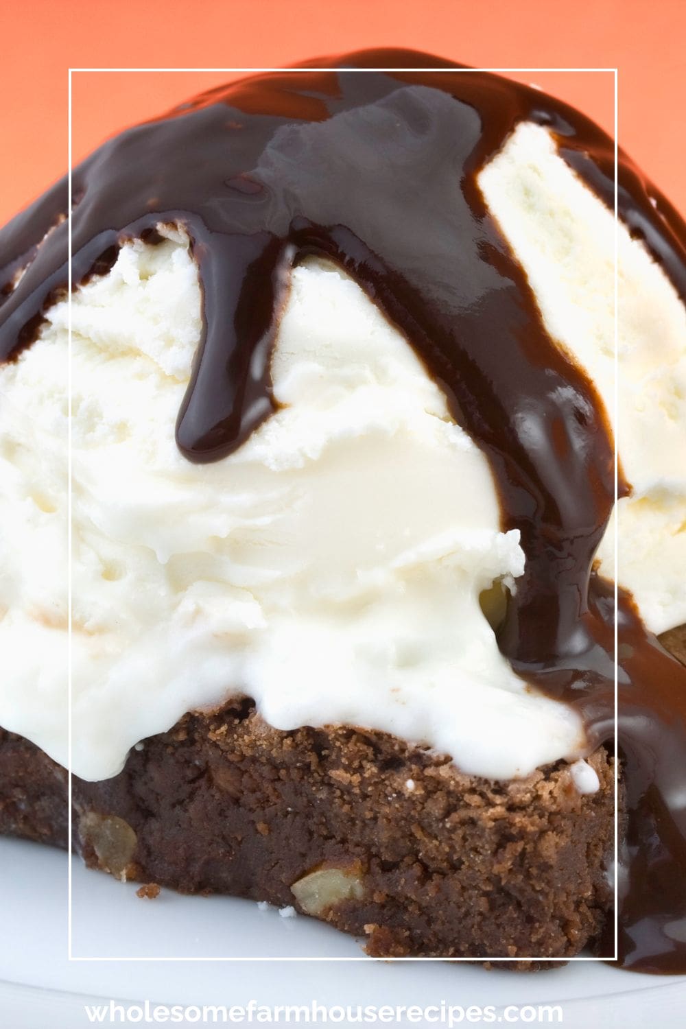 Hot Fudge Over Brownie with Vanilla Ice Cream