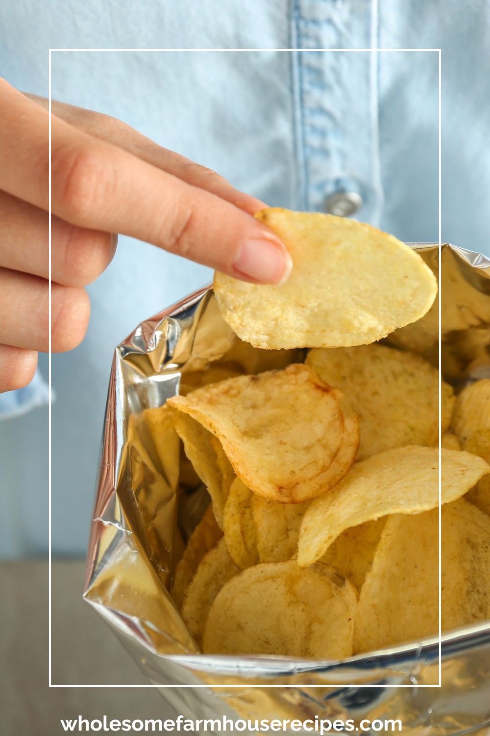 Opened Bag of Potato Chips