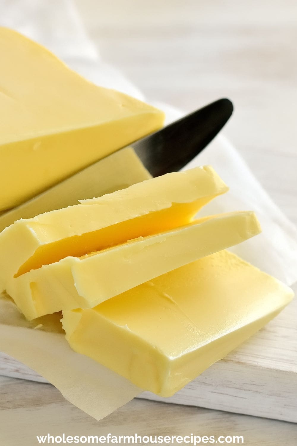 slicing French butter