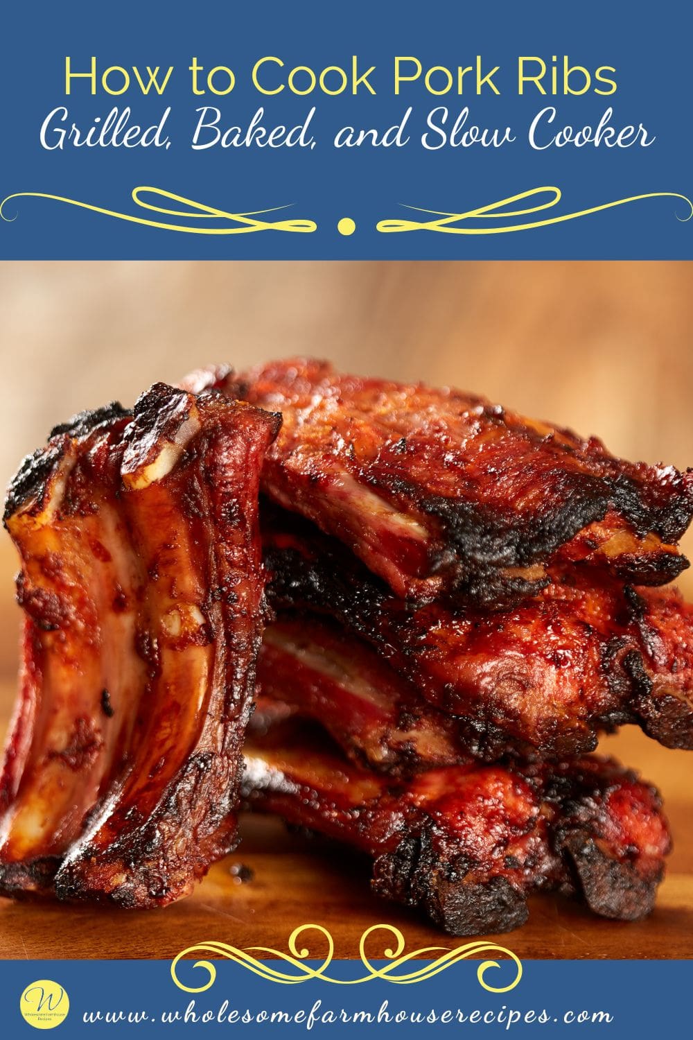 How to Cook Pork Ribs Grilled, Baked, and Slow Cooker - Wholesome ...