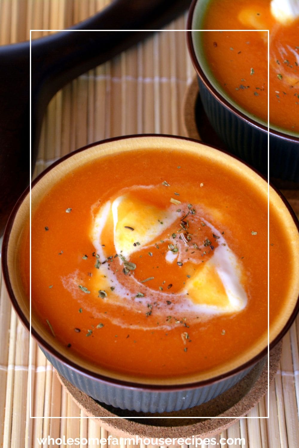 Tomato Soup with Heavy Cream Swirl