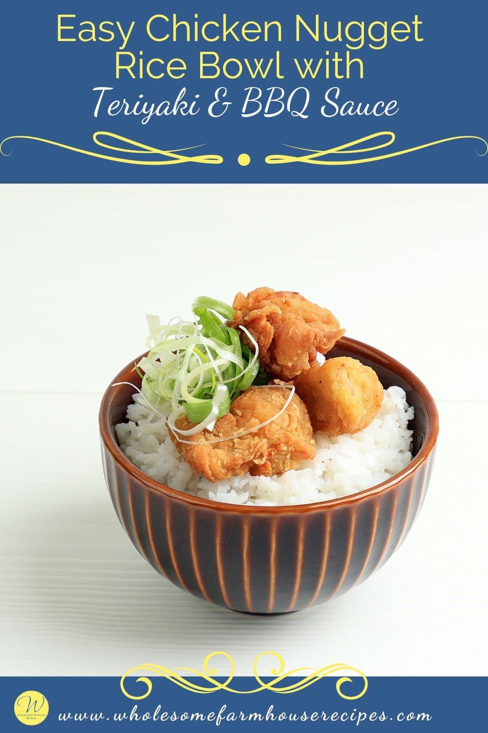 Easy Chicken Nugget Rice Bowl with Teriyaki & BBQ Sauce Wholesome