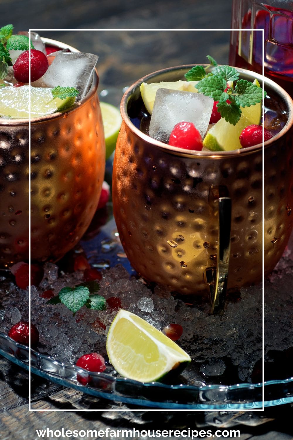 Cranberry Mint Mocktail in a Copper Goblet