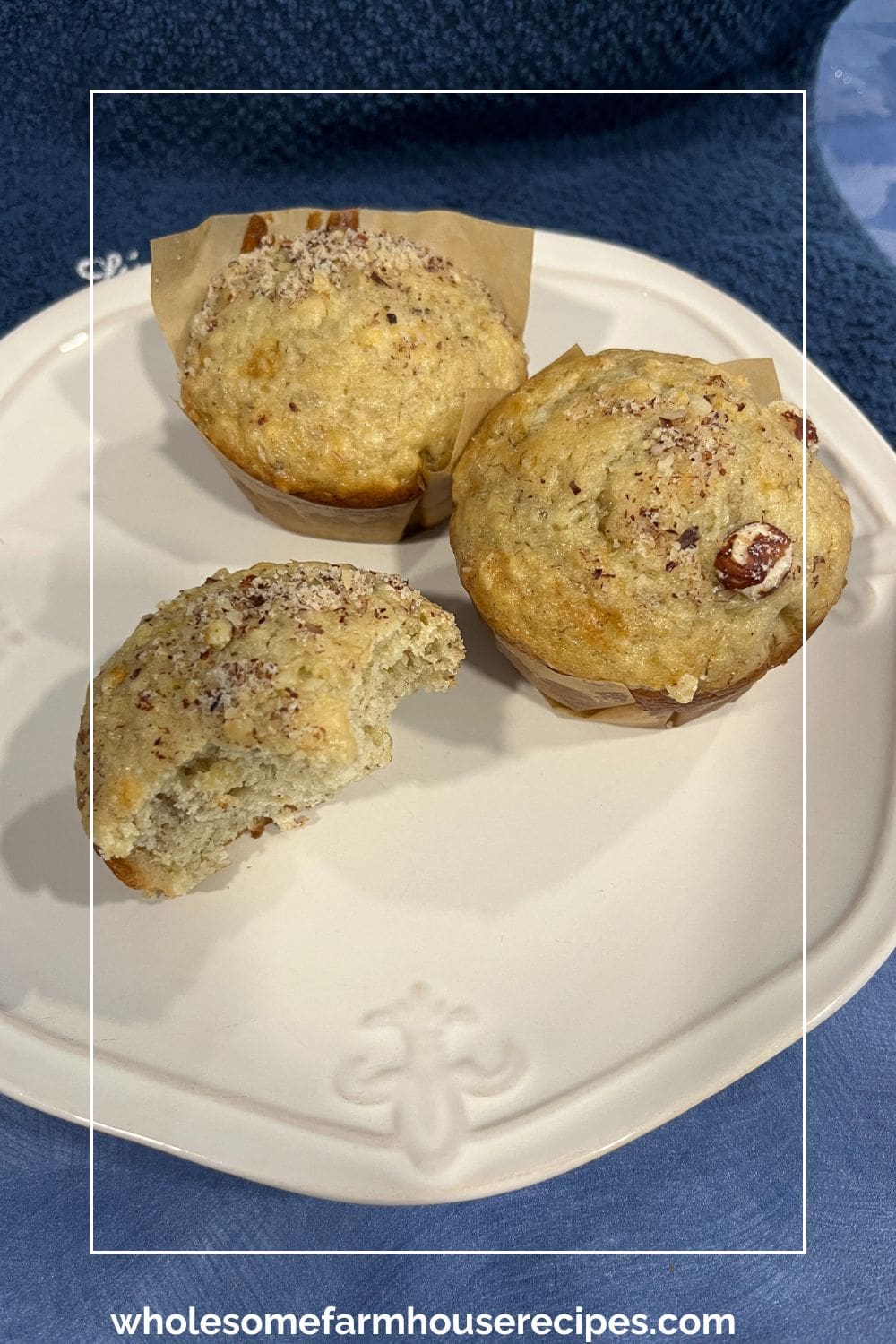 Enjoying Banana Nut Muffins with Hazelnuts