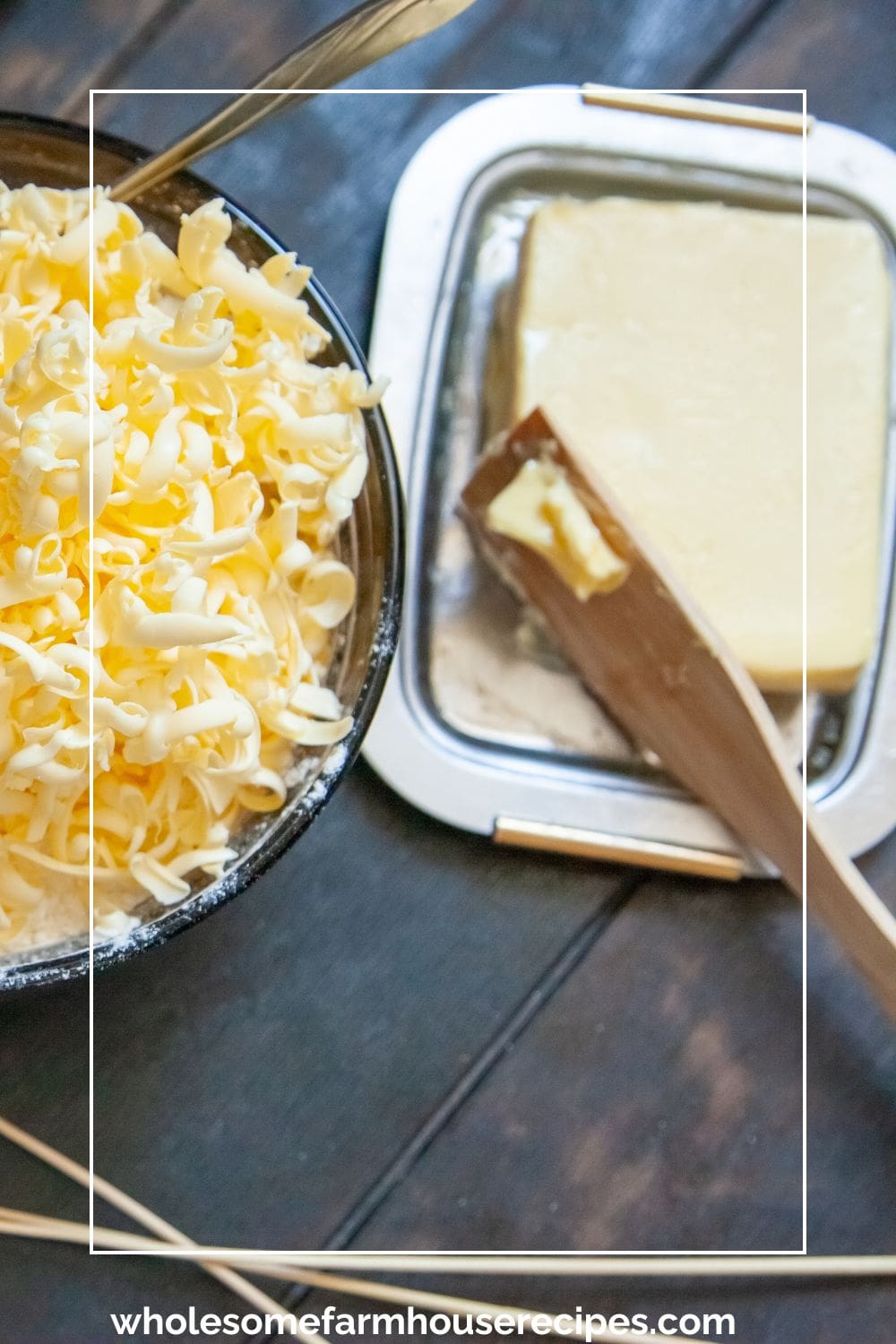grated butter and softened butter